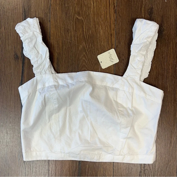 🆕 Free People Ashley Tank in Optic White SZ LG - Picture 3 of 6